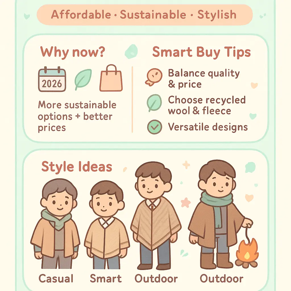 warm poncho mens - Poncho