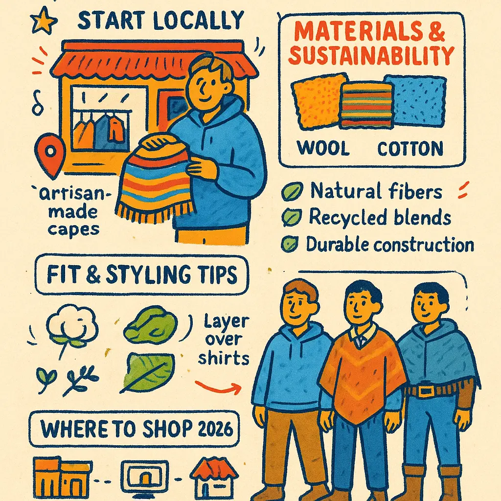 mens poncho - Pullover