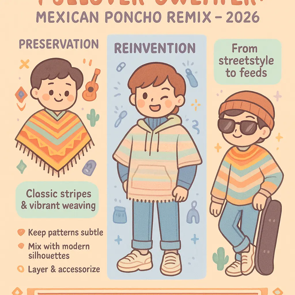 men's mexican poncho - Pullover