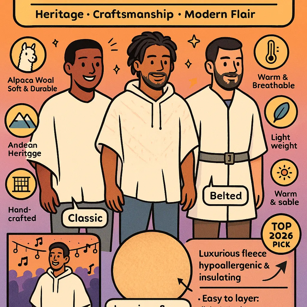 white poncho mens - Alpaca