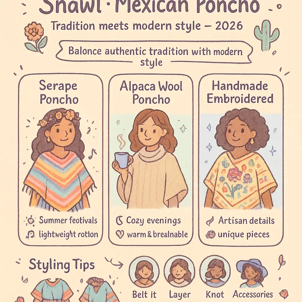 women's mexican poncho - Shawl