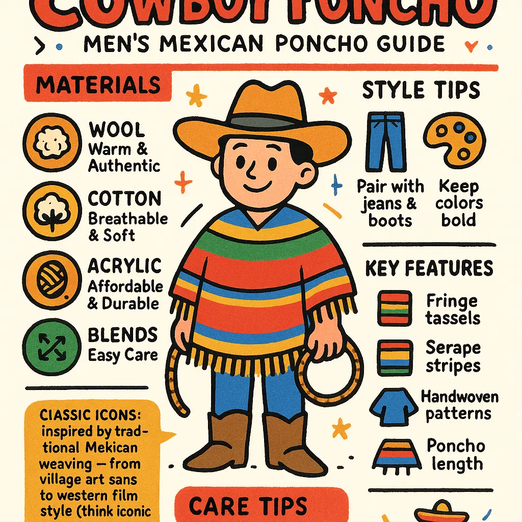 men's mexican poncho - Cowboy