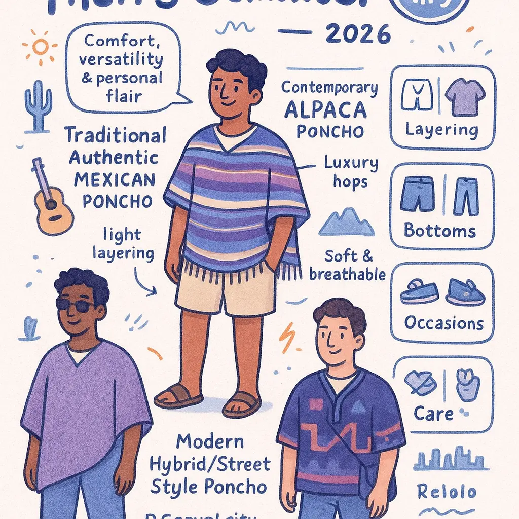 mens summer poncho - Mexican