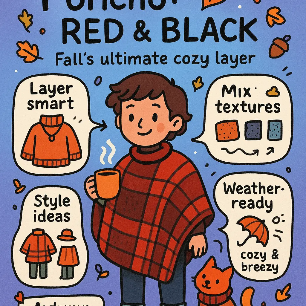 red and black poncho - Poncho