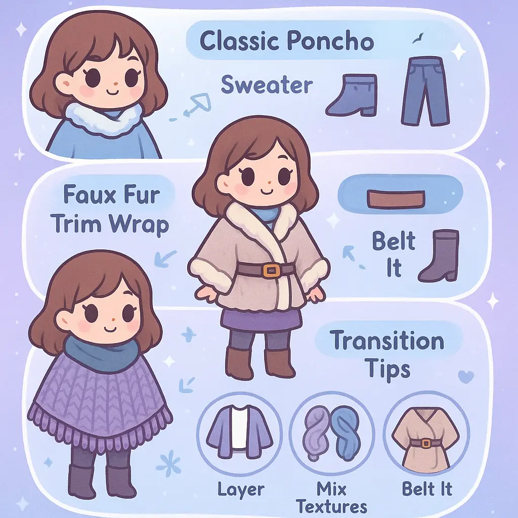 faux fur poncho womens - Scarf