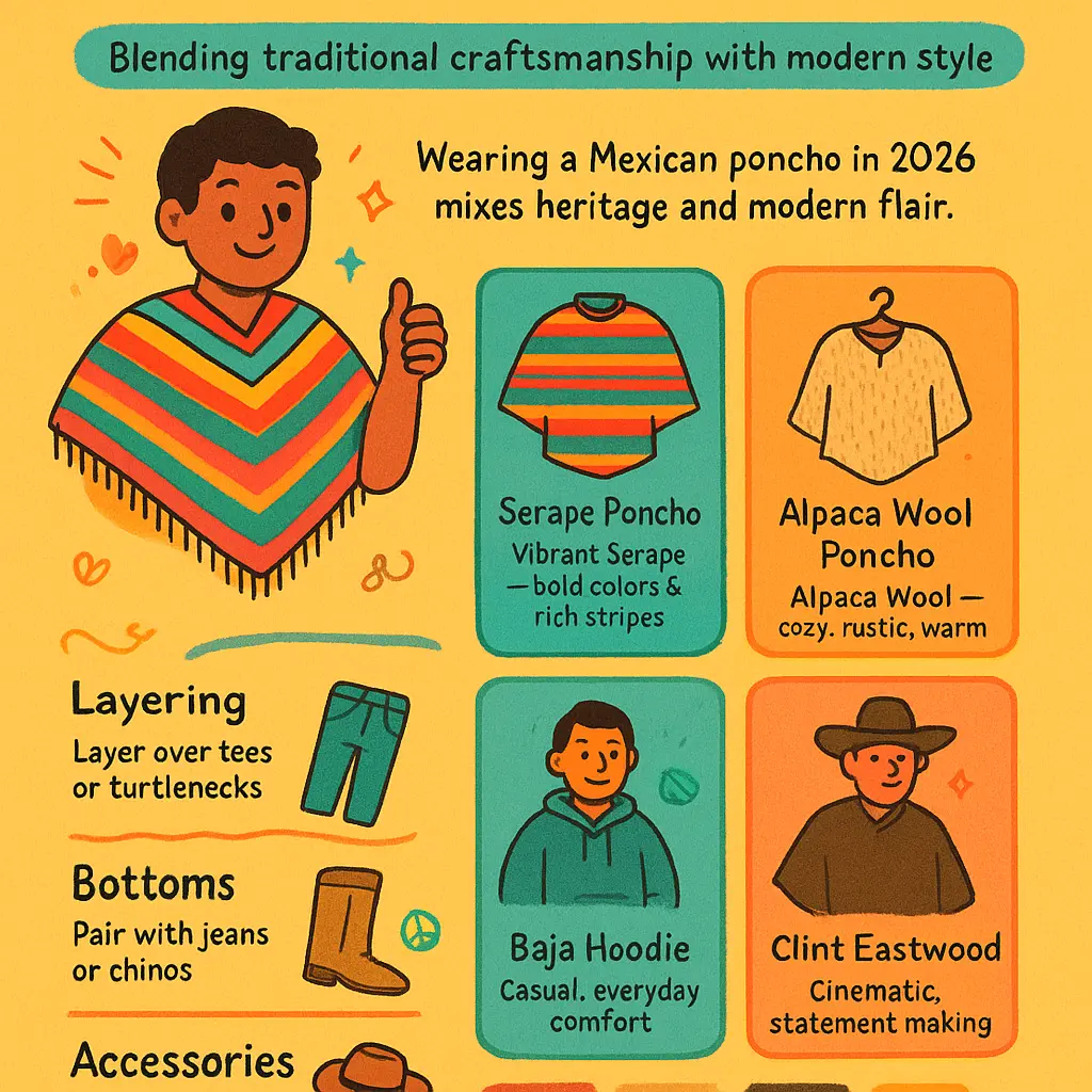 men's mexican poncho - Gaban