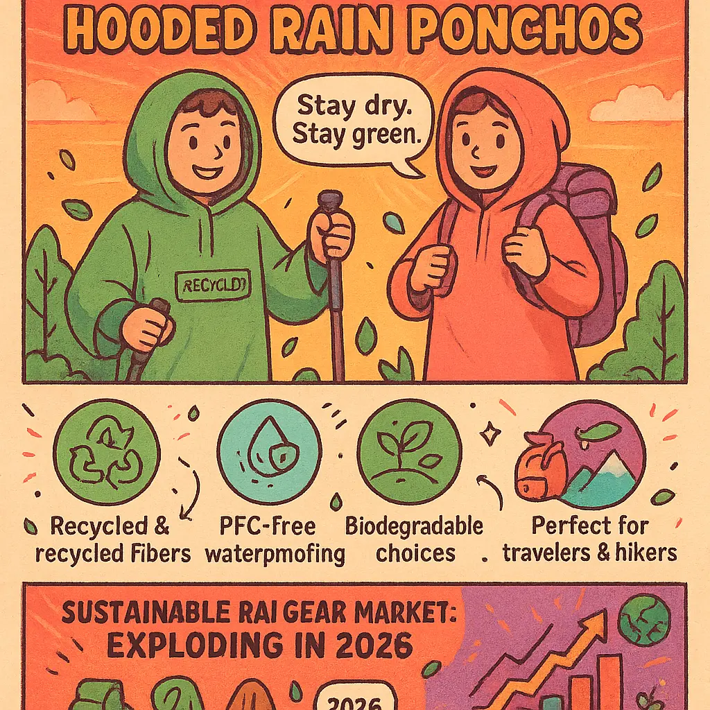 hooded rain poncho - Hooded
