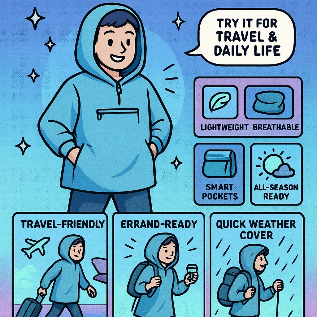 mens poncho - Hooded