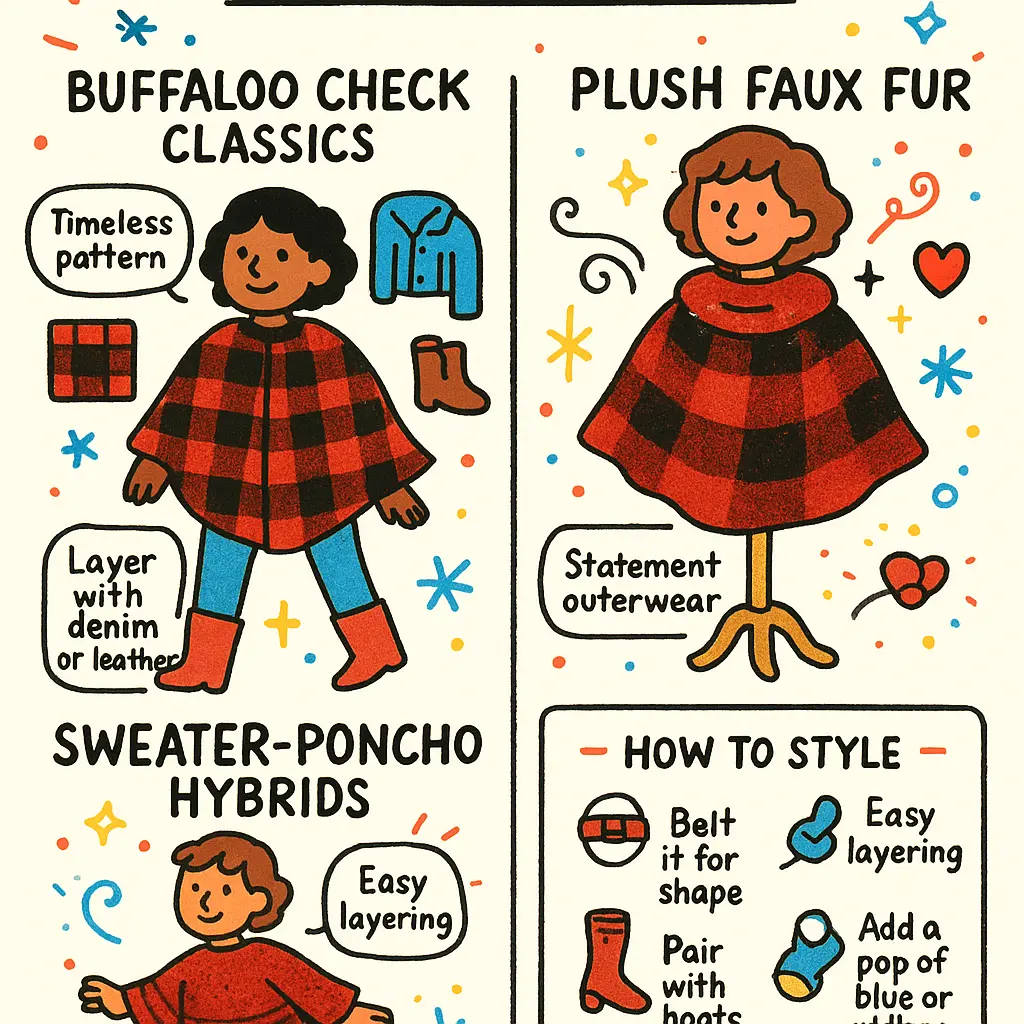 red and black poncho - Sweater