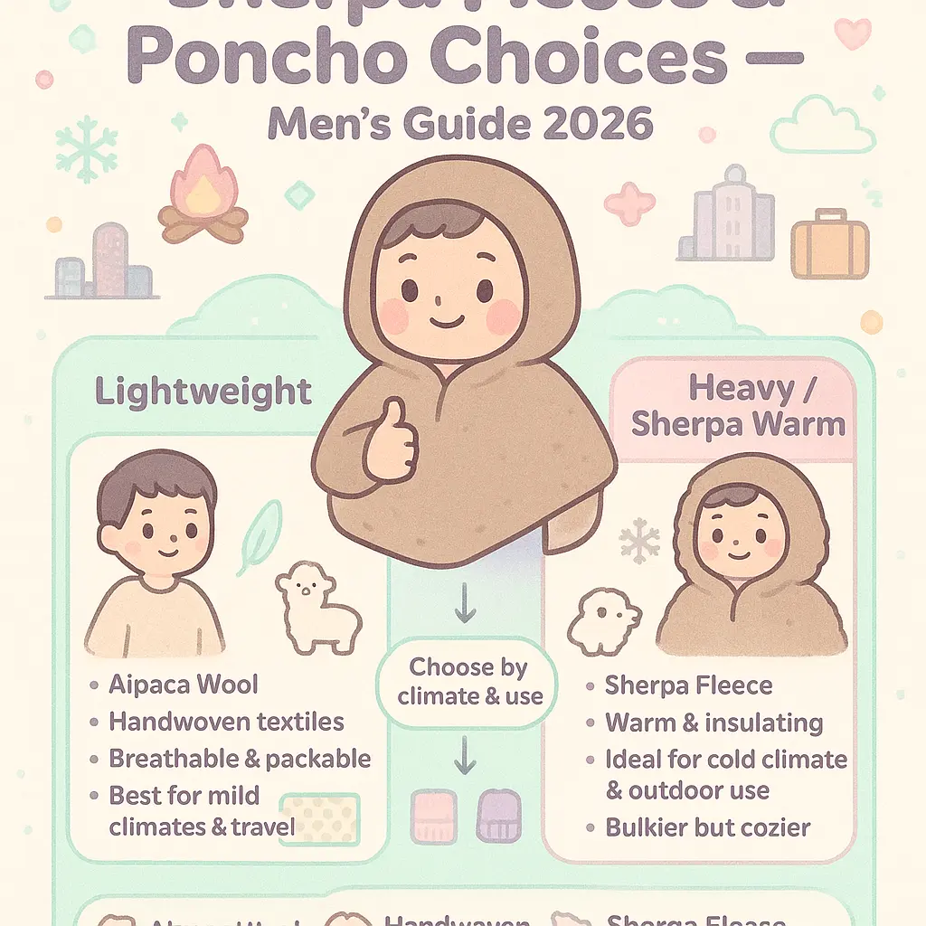 warm poncho mens - Sherpa